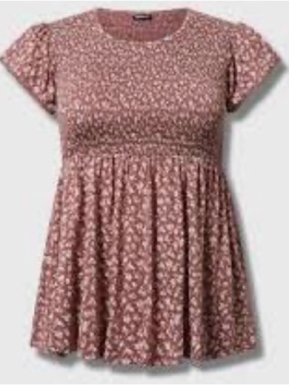 TORRID Dusty Rose Floral Smocked Babydoll Top